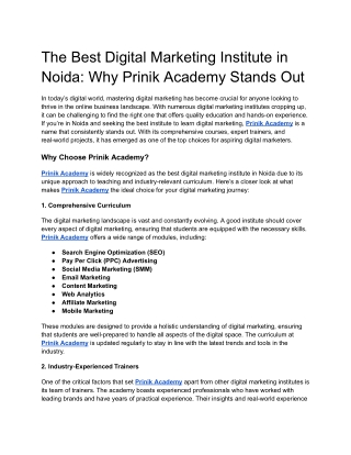 the best digital marketing institute in noida