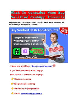 what to consider when buy verified cashapp