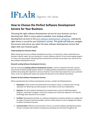 how to choose the perfect software development
