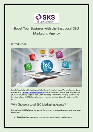 Boost Your Business with the Best Local SEO Marketing Agency