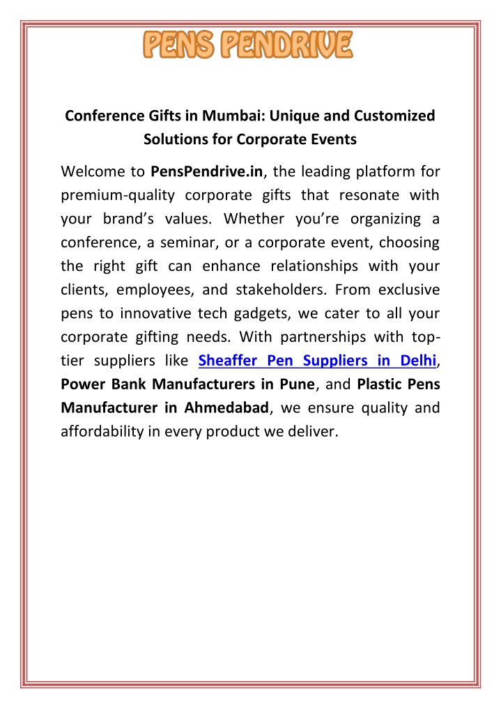 conference gifts in mumbai unique and customized