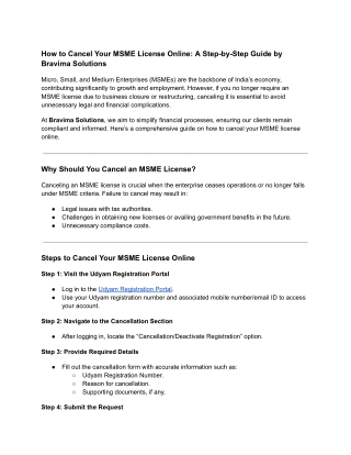 how to cancel your msme license online a step