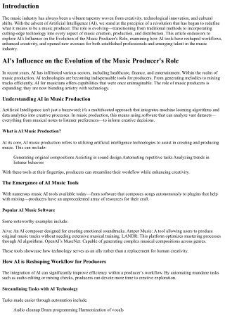 AI's Influence on the Evolution of the Music Producer's Role