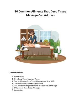 10 Common Ailments That Deep Tissue Massage Can Address