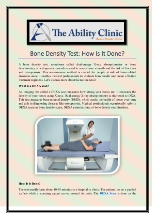 bone density test how is it done bone density