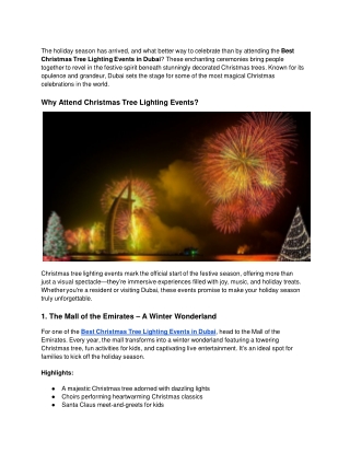 Your Guide to the Best Christmas Tree Lighting Events in Dubai