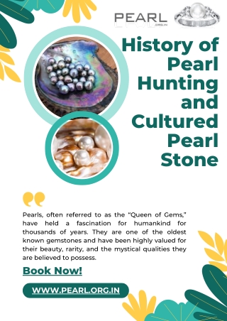 History of Pearl Hunting and Cultured Pearl Stone