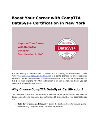 boost your career with comptia datasys