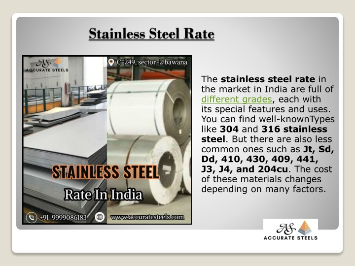 stainless steel rate