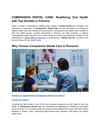 COMPASSION DENTAL CARE_ Redefining Oral Health with Top Dentists in Pomona