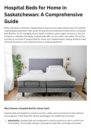 Hospital Beds for Home in Saskatchewan