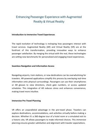 enhancing passenger experience with augmented