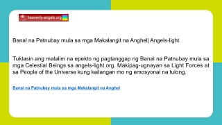 Banal na Patnubay mula sa mga Makalangit na Anghel Angels-light