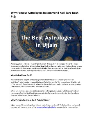 Why Famous Astrologers Recommend Kaal Sarp Dosh Puja