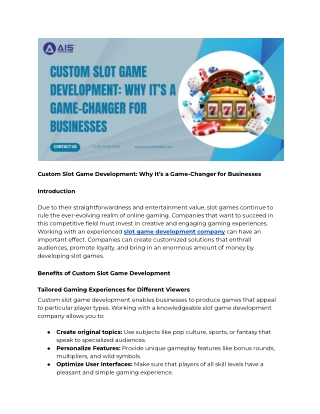 custom slot game development why it s a game