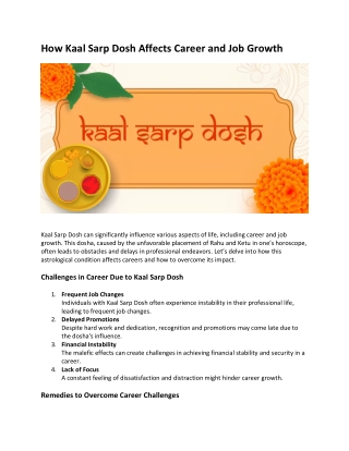 How Kaal Sarp Dosh Affects Career and Job Growth