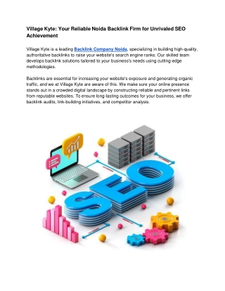 Village Kyte_ Your Reliable Noida Backlink Firm for Unrivaled SEO Achievement