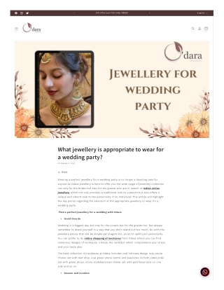 What jewellery is appropriate to wear for a wedding party