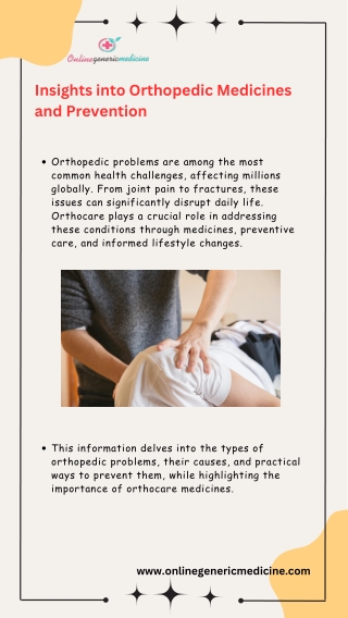Insights into Orthopedic Medicines and Prevention