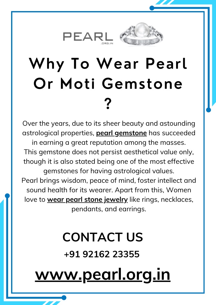 why to wear pearl or moti gemstone