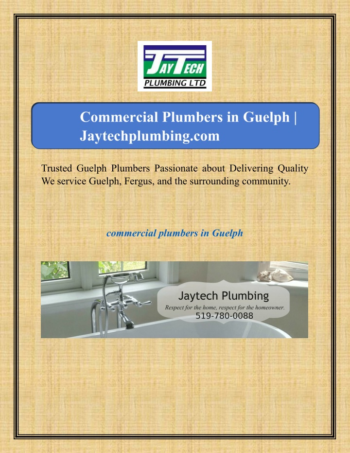 trusted guelph plumbers passionate about