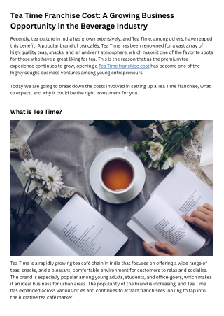 tea time franchise cost a growing business