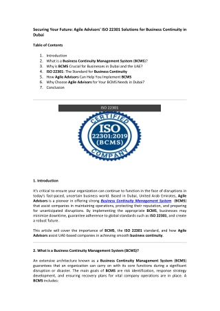 securing your future agile advisors iso 22301