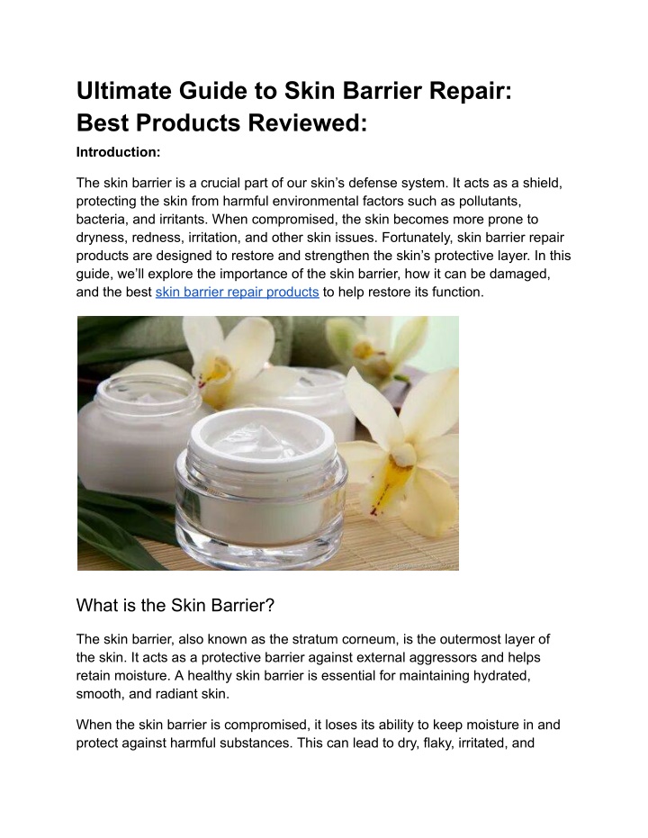 ultimate guide to skin barrier repair best