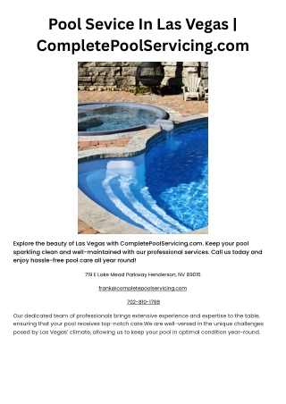 pool sevice in las vegas completepoolservicing com
