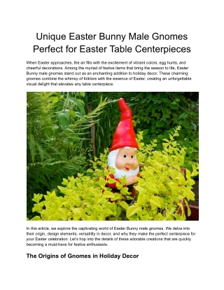 Easter Bunny Male Gnomes