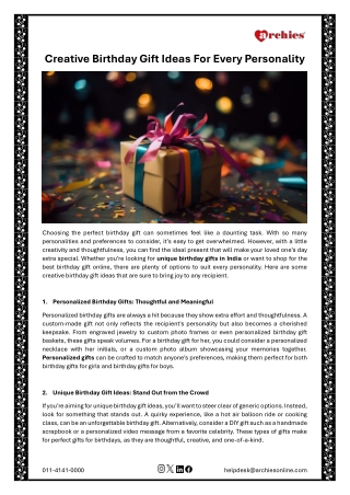 Creative Birthday Gift Ideas for Every Personality