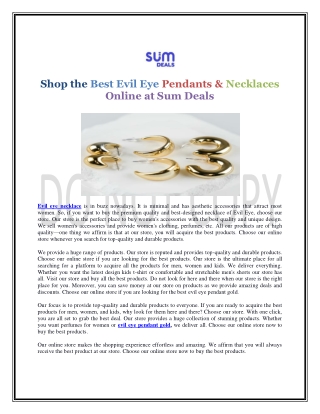 Shop the Best Evil Eye Pendants & Necklaces Online at Sum Deals