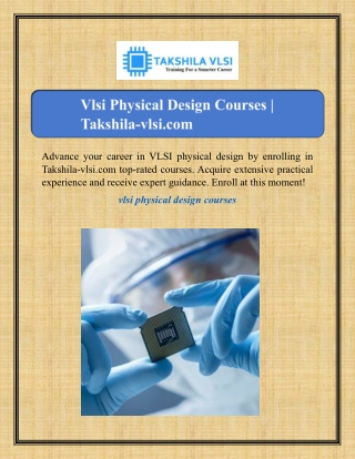 advance your career in vlsi physical design