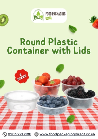 Buy Round Plastic Container with Lids (2 Sizes) – Food Packaging Direct