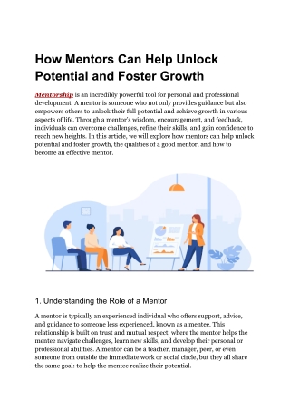 how mentors can help unlock potential and foster