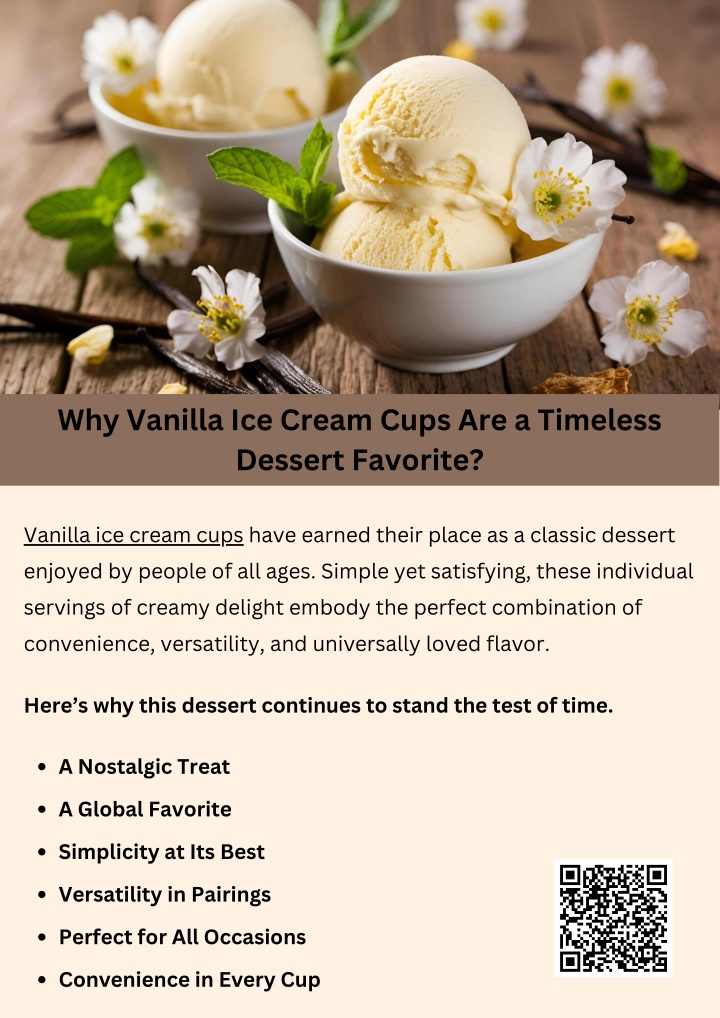 why vanilla ice cream cups are a timeless dessert