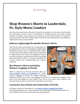 Shop Women's Shorts in Lauderdale, FL: Style Meets Comfort