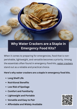 Why Water Crackers are a Staple in Emergency Food Kits?