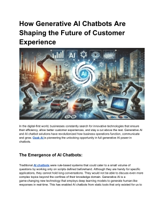 how generative ai chatbots are shaping the future