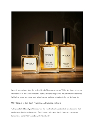 Best Fragrances Solution in India with Wikka