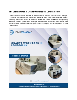 The Latest Trends in Quartz Worktops for London Homes