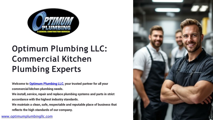 optimum plumbing llc commercial kitchen plumbing