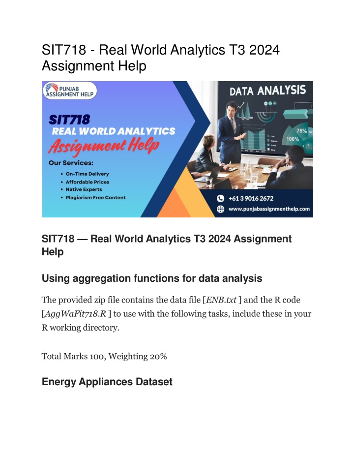 sit718 real world analytics t3 2024 assignment