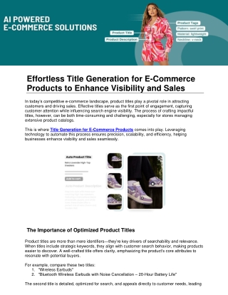 Title Generation for E-Commerce Products | ClasifAI