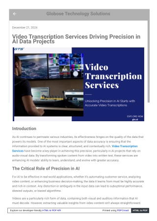 Video Transcription Services Driving Precision in AI Data Projects