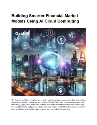 building smarter financial market models using