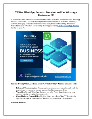 VPS for WhatsApp Business Download and Use WhatsApp Business on PC
