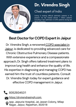 Best Doctor for COPD Expert in Jaipur DrVirendra Singh