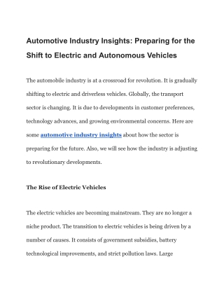 Automotive Industry Insights_ Preparing for the Shift to Electric and Autonomous Vehicles