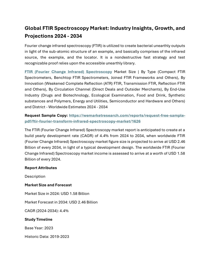 global ftir spectroscopy market industry insights